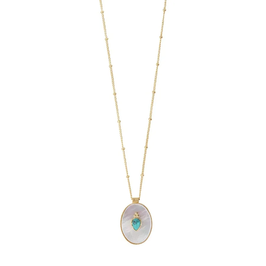 Leticia Ponti Marla sautoir plaqué or turquoise