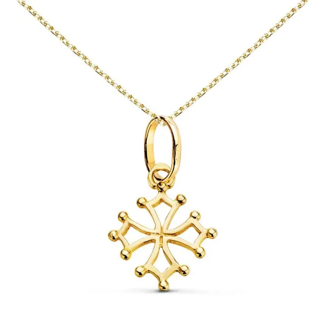 L'Atelier d'Azur Médaille Croix Occitane collier or jaune 18 carats
