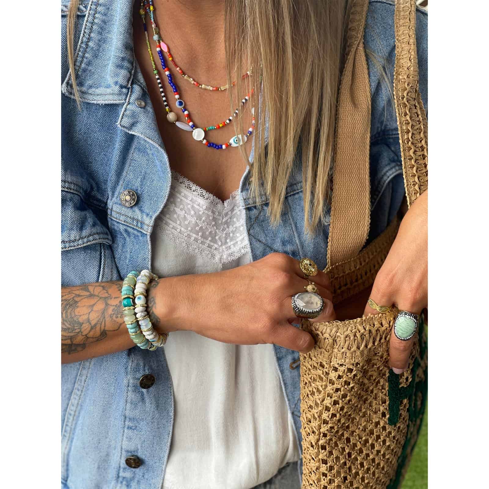 Hypnochic Playa Bleu collier Miyuki œil 40 cm