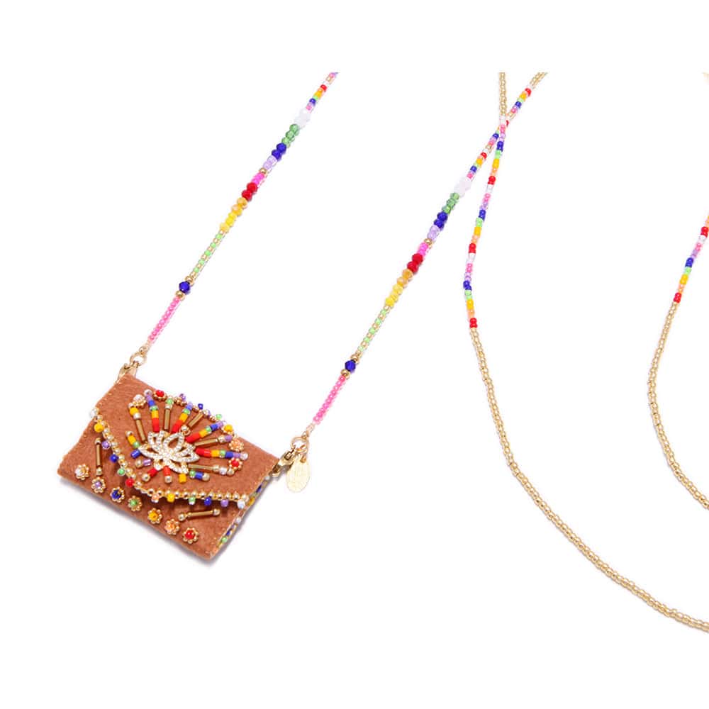 Hypnochic Chakra Lotus collier pochette 7 pierres femme