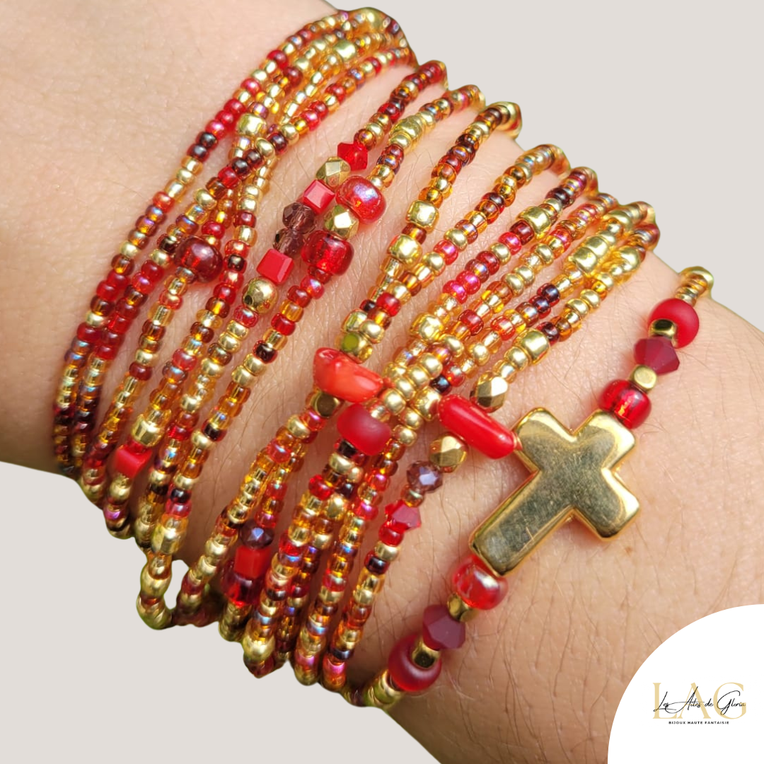Les Ailes de Gloria Cardinal bracelet multirangs femme