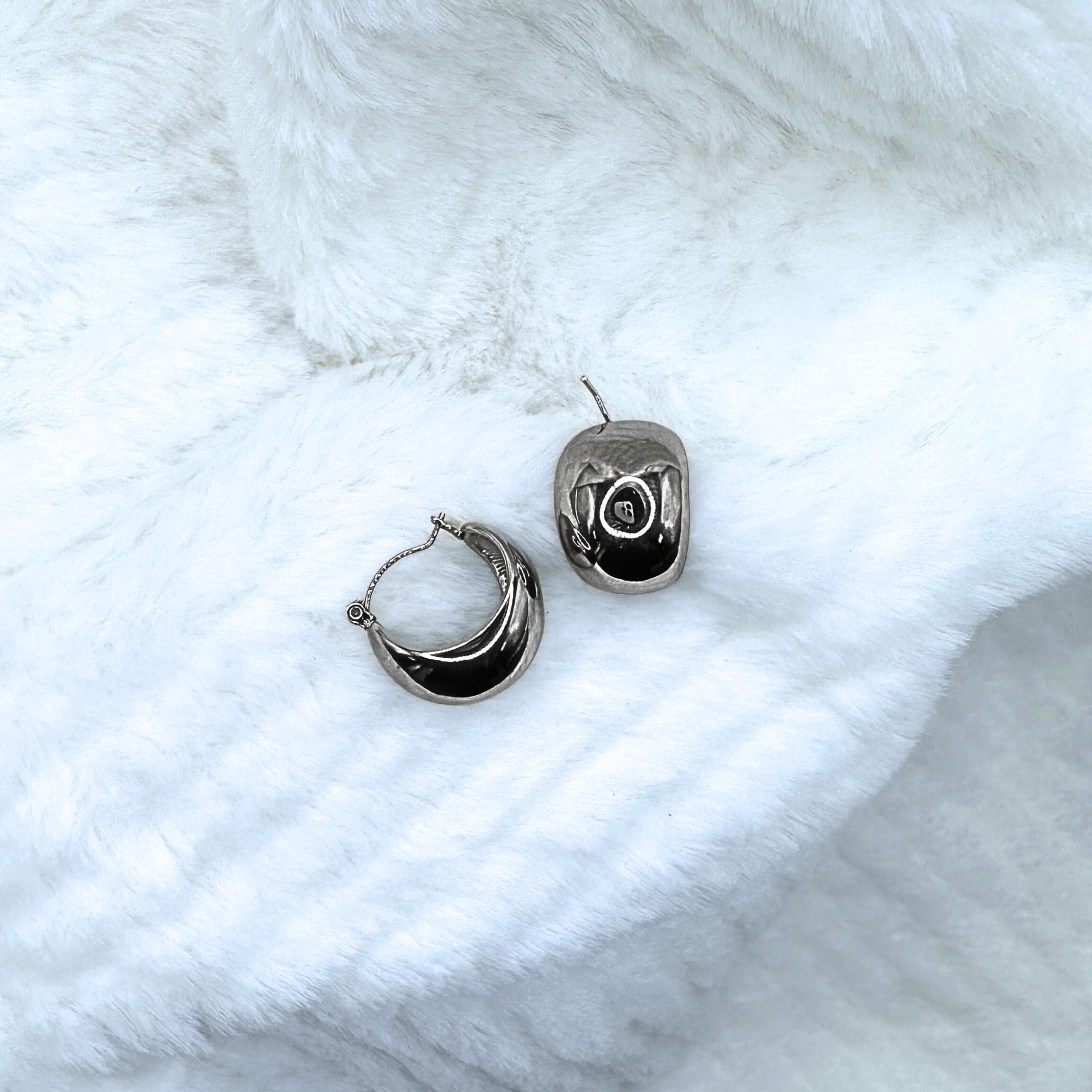 MAD SO CREATION Cléa boucles d'oreilles anneau large argent acier