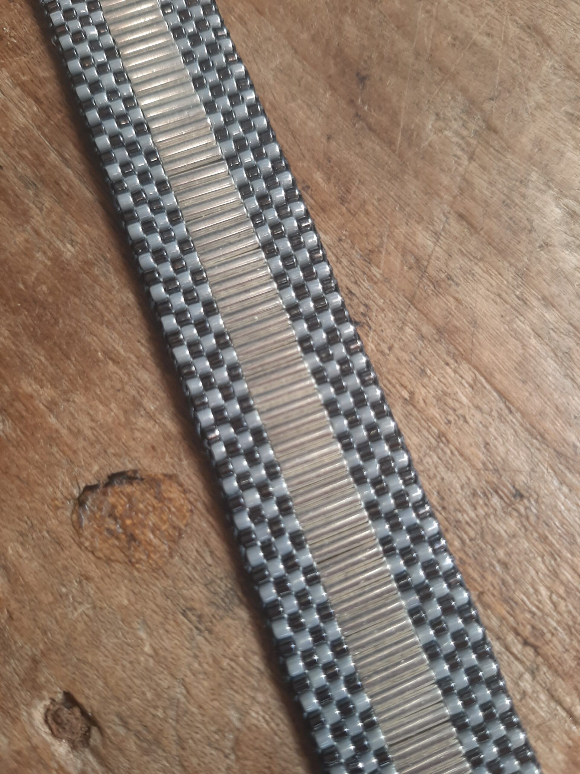 Les Ailes de Gloria Damier Silver Black bracelet manchette noir