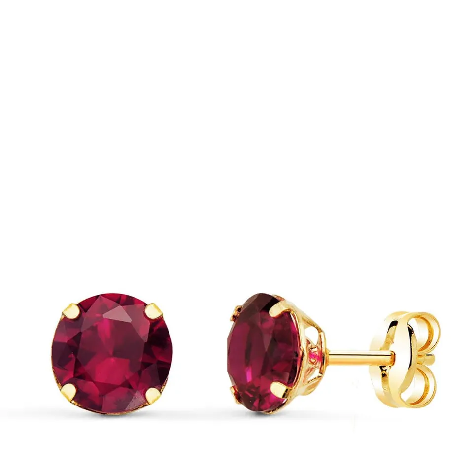 L'Atelier d'Azur Boucles d'Oreilles Puces Or 18K Rouge Rubis 6 mm