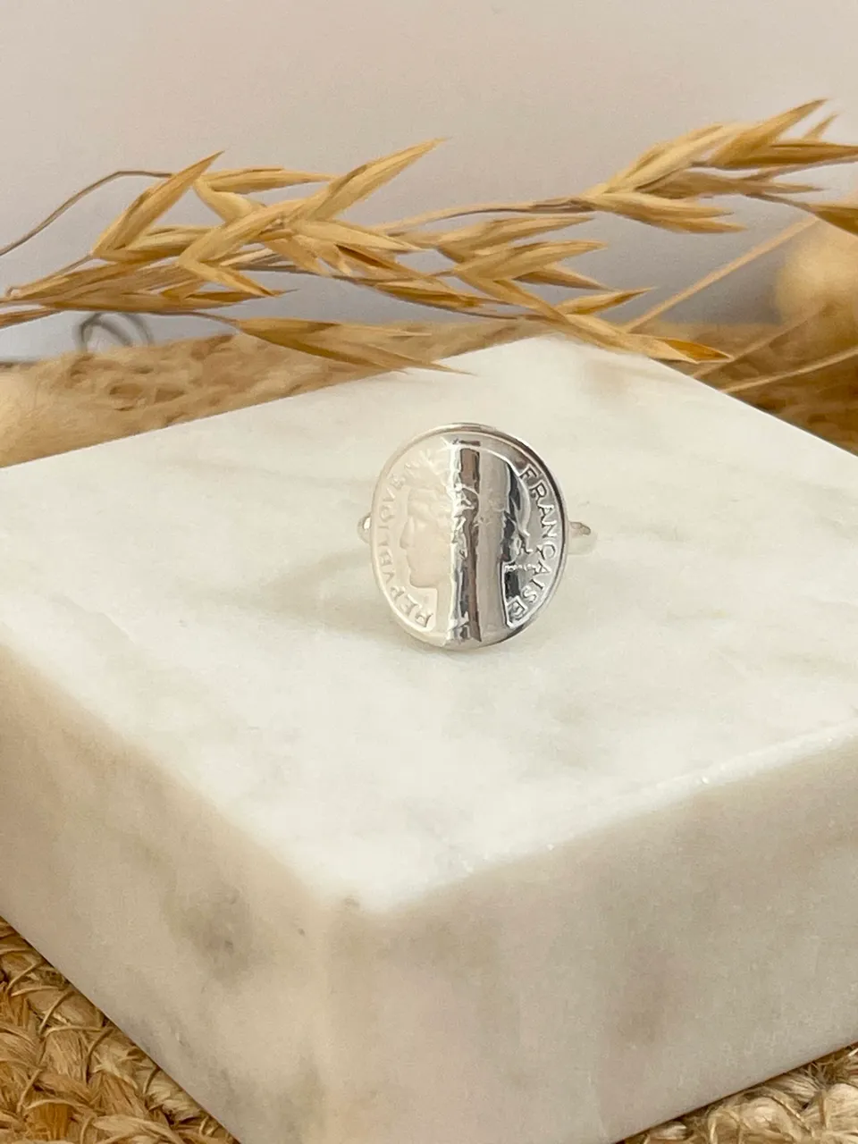 Le P’tit Franc Bagues Héritage Morlon 50 centimes bague plaqué or
