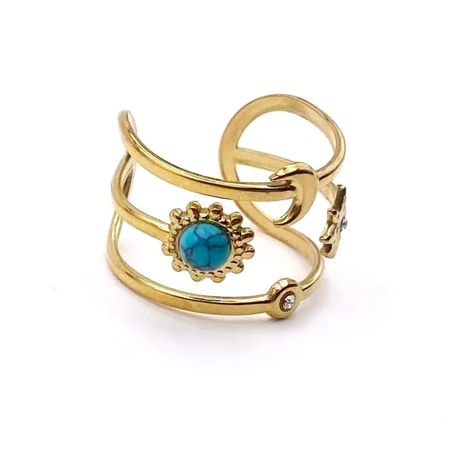 Hypnochic Galaxie bague acier inoxydable avec pierre