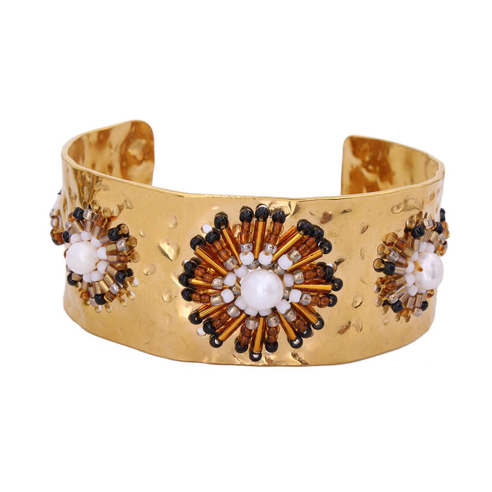 HYPNOCHIC Bracelets Jonc Flora bracelet fleur camel