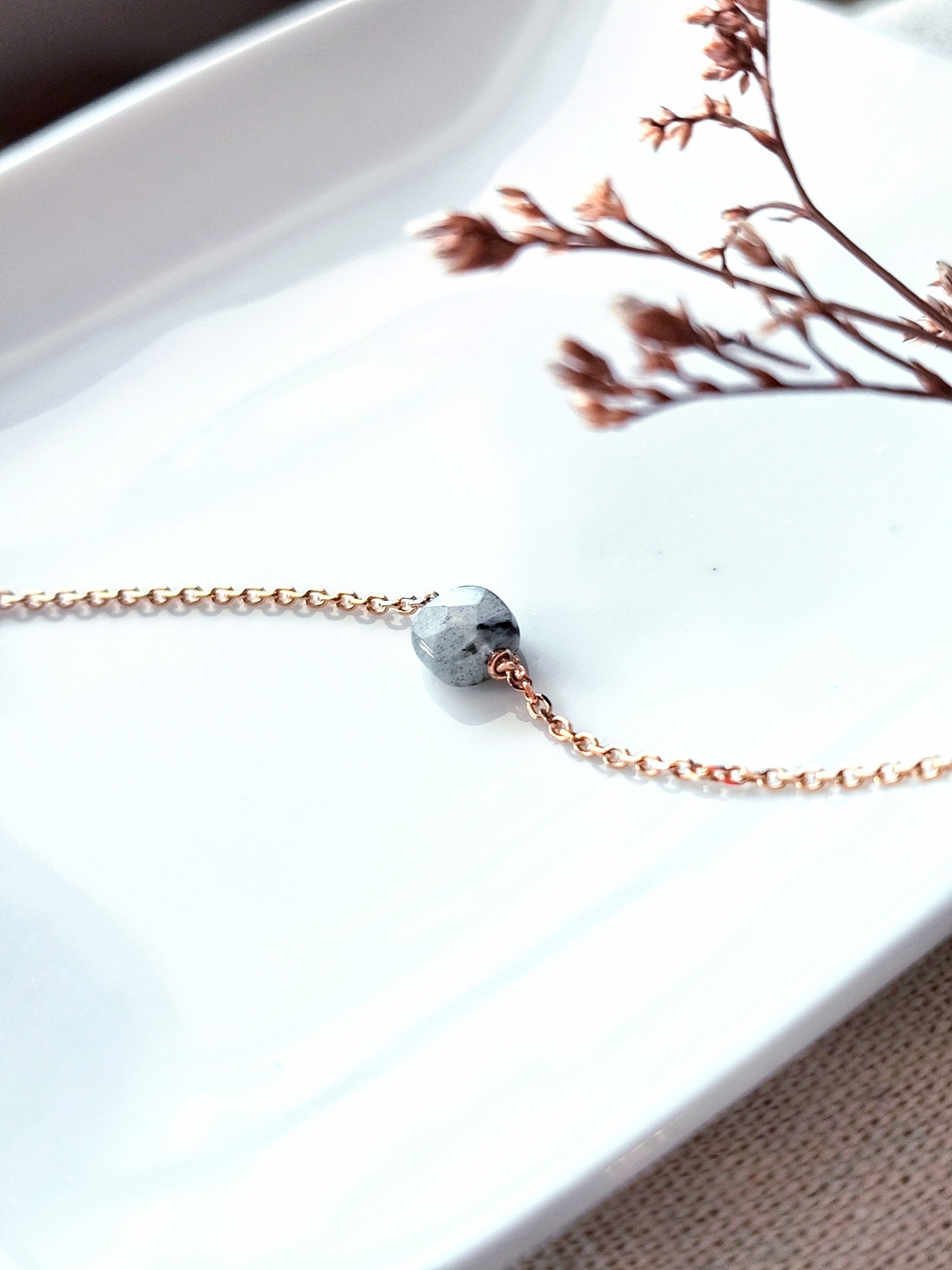 Ô PLUM Charlie Labradorite bracelet plaqué or pierre