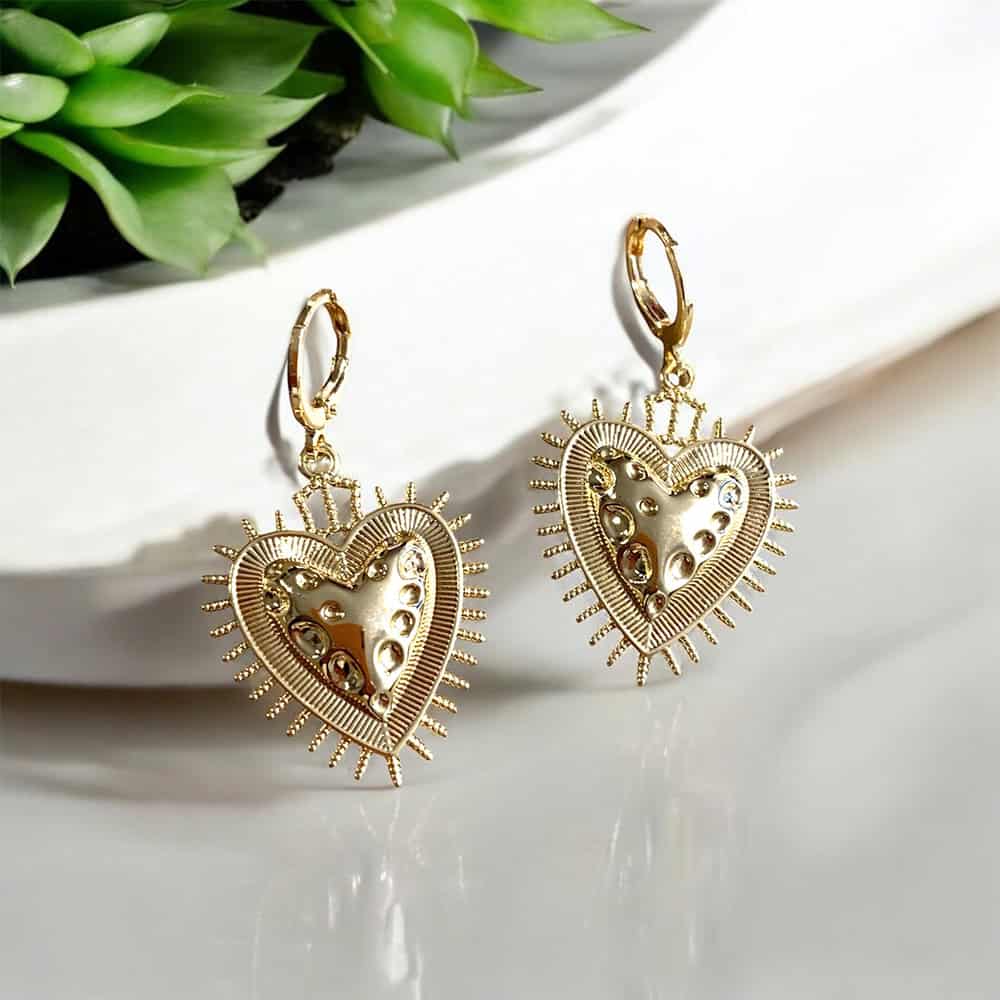 HYPNOCHIC Baby Ex Voto boucles oreilles cœur doré