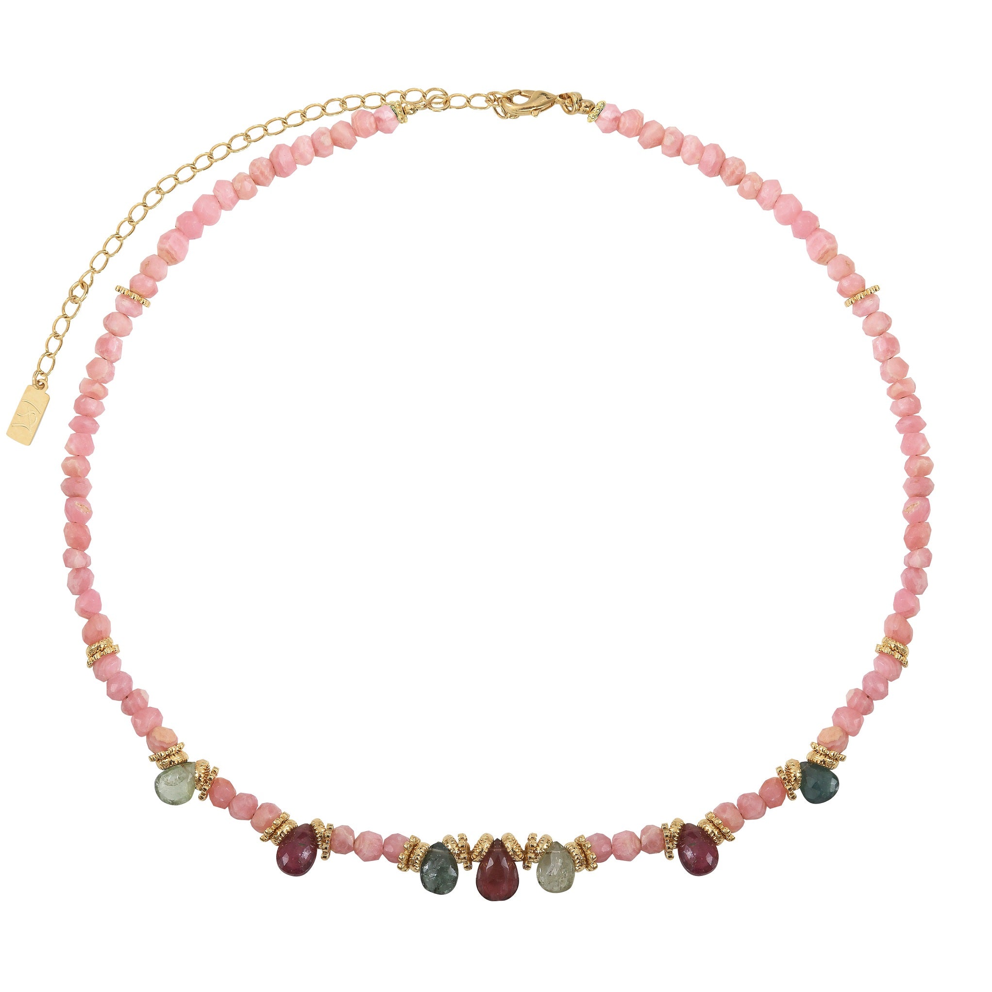 Leticia Ponti Dayra choker pierre de lune plaqué or 35 cm