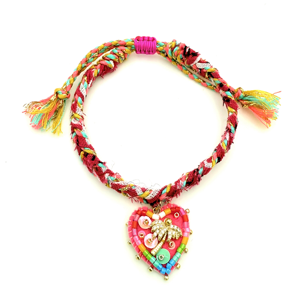 Hypnochic Bandanas Palmier S bracelet tressé cœur
