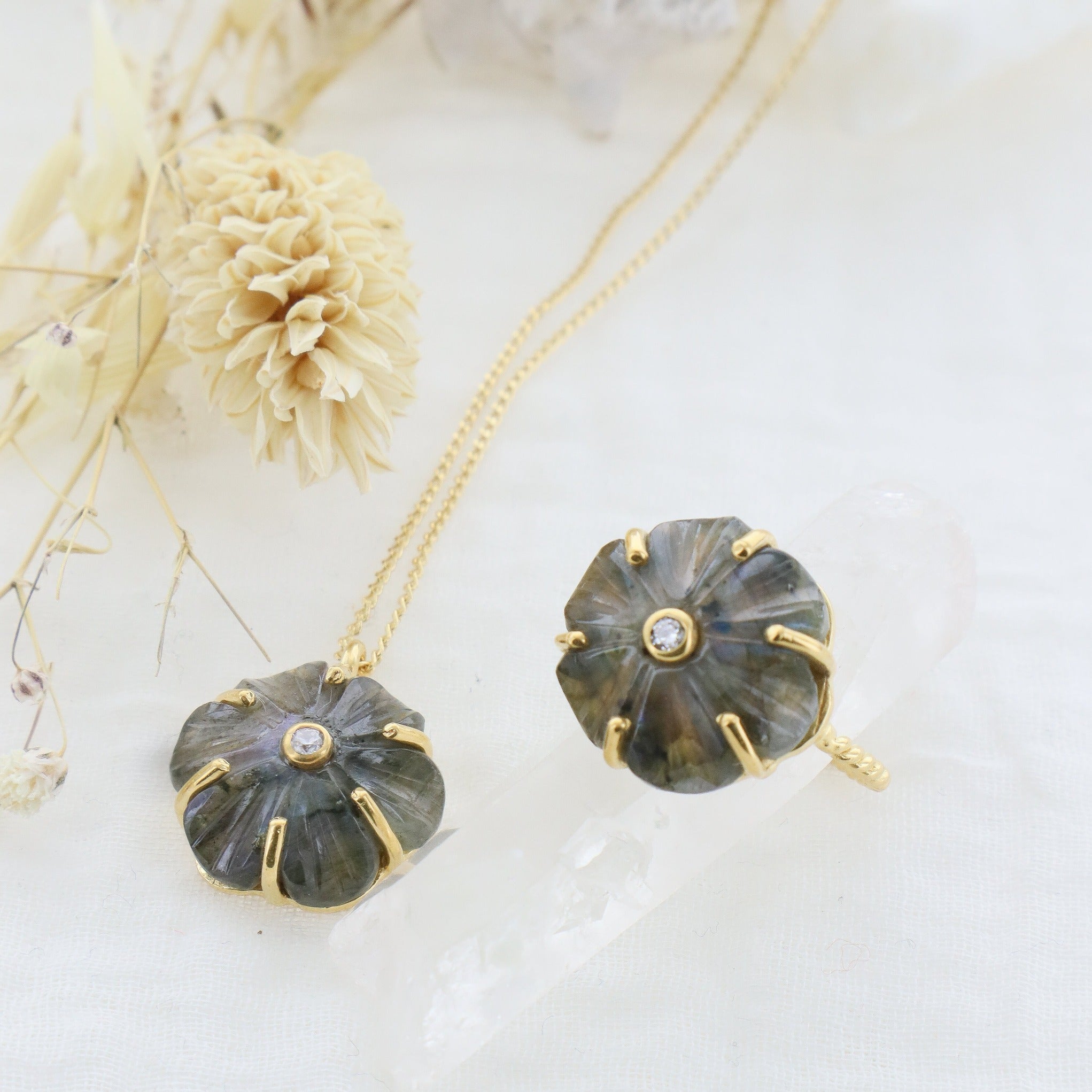 Leticia Ponti Iris Tiny collier citrine plaqué or