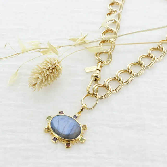 Leticia Ponti Margot collier chaîne XL labradorite