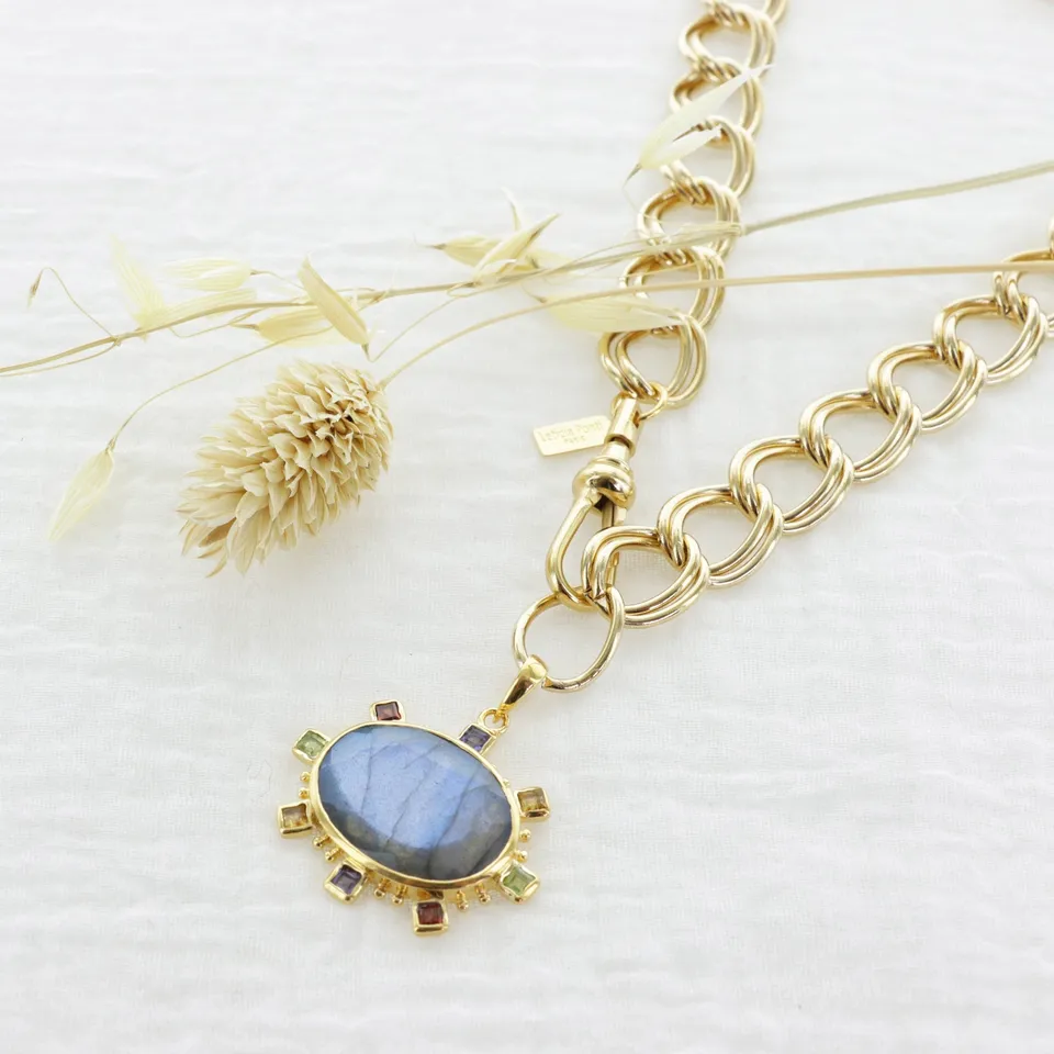 Leticia Ponti Margot collier chaîne XL labradorite