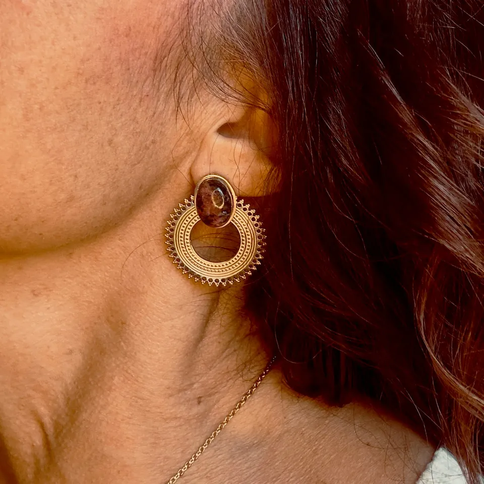 MAD SO CREATION Amia boucles améthyste pierre naturelle