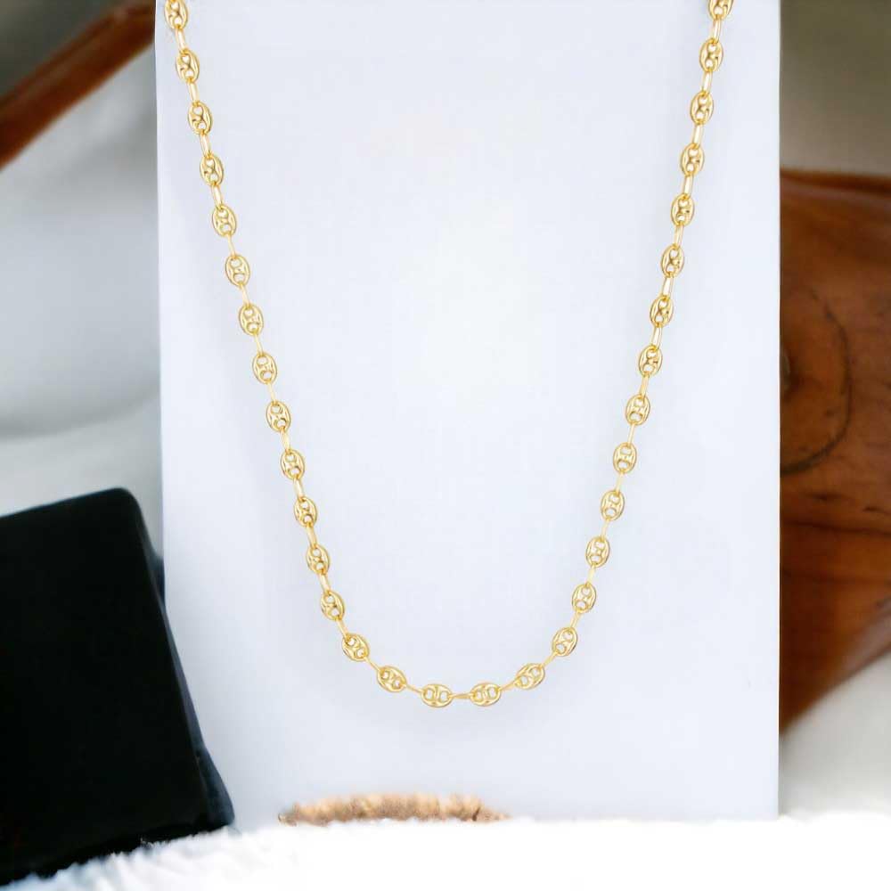 L'Atelier d'Azur Collier Grain de Café Or Jaune 55 cm Homme