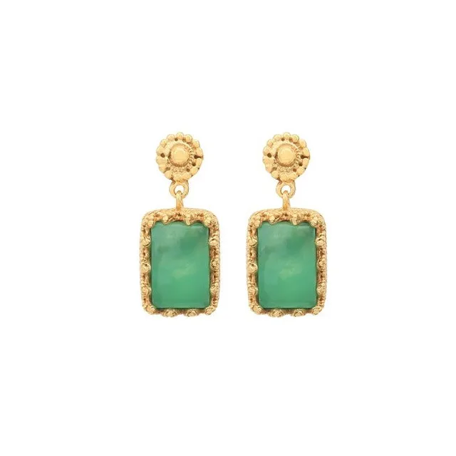 Leticia Ponti Maëlle boucles chrysoprase plaqué or