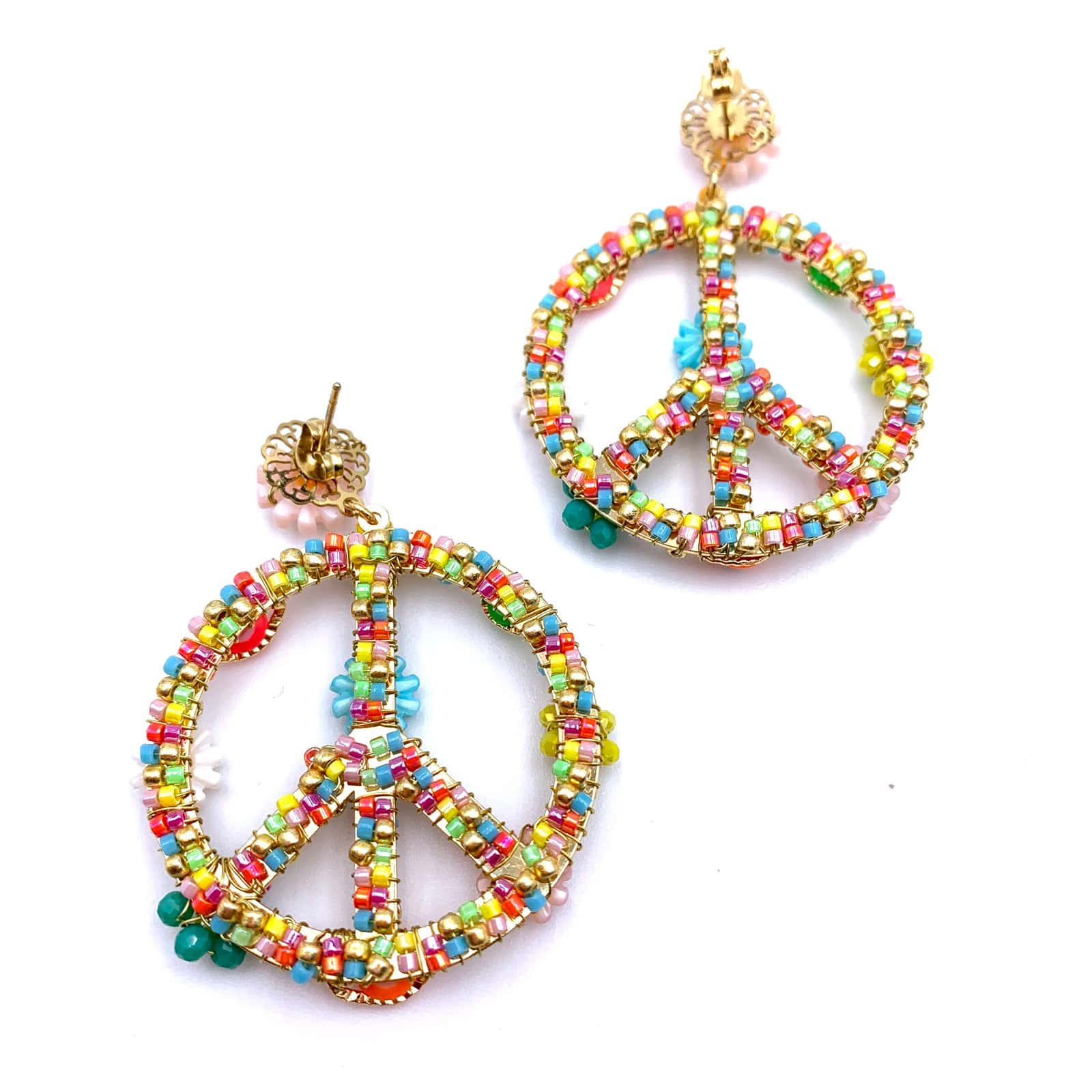 Hypnochic Baby Peace Flower boucles pendantes Miyuki 4 cm