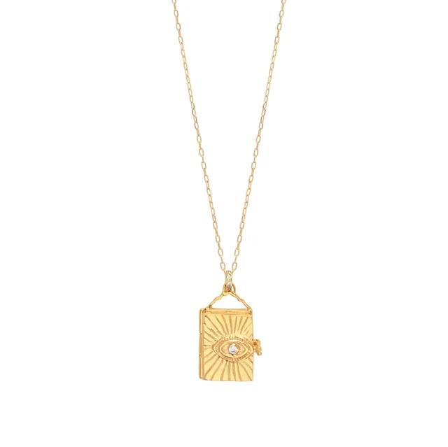 Leticia Ponti Locket Eyes sautoir plaqué or 65 cm
