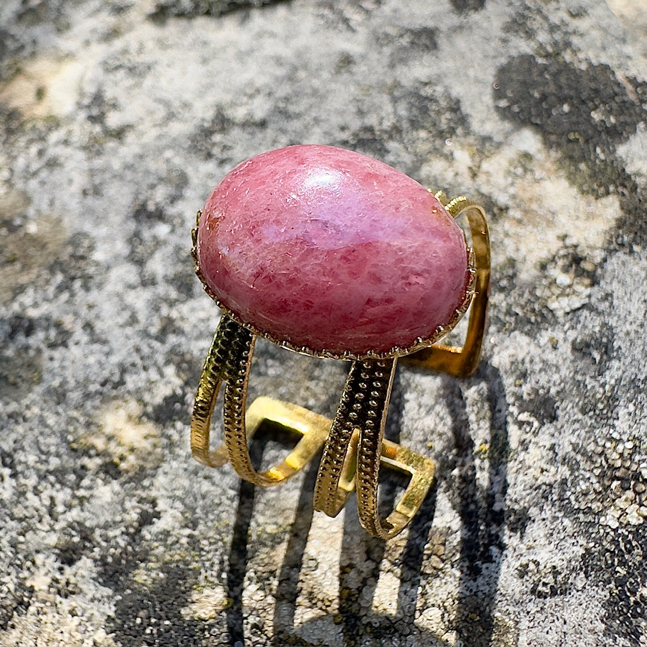 MAD SO CREATION Amia bague améthyste pierre naturelle ajustable