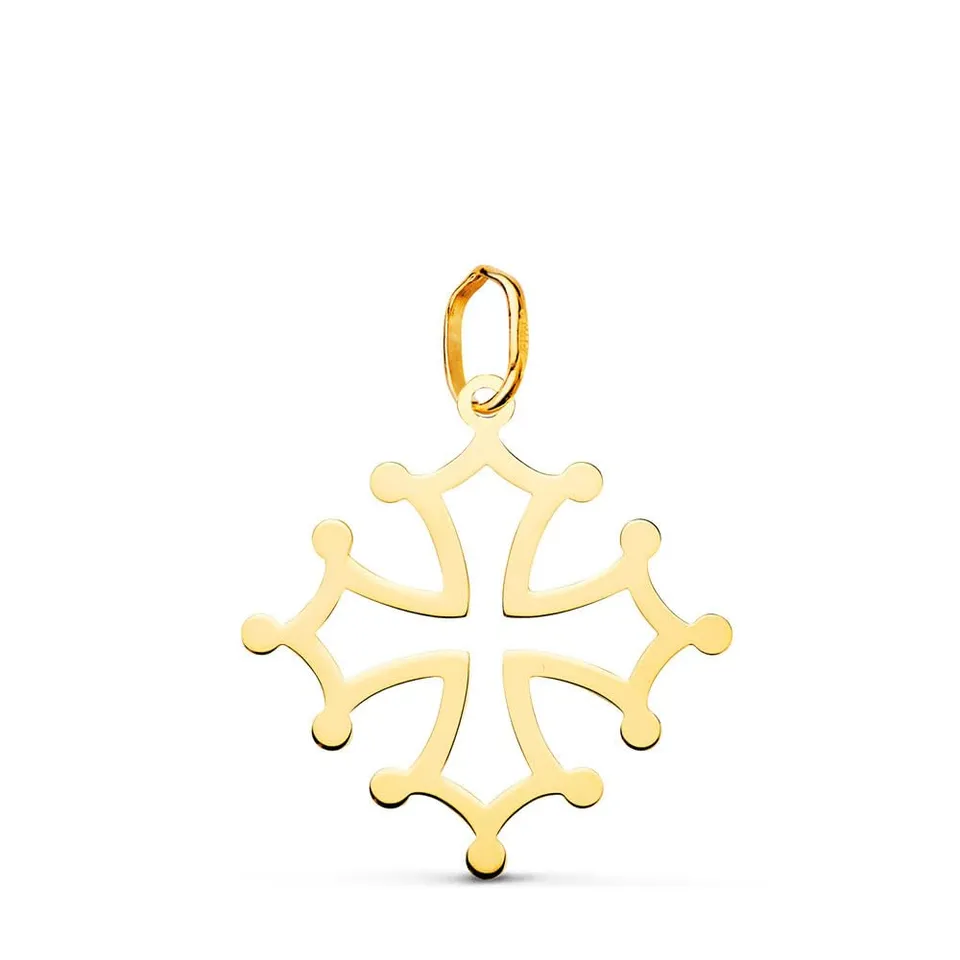 L'Atelier d'Azur Pendentif Croix Occitane Or 18K + Chaînes