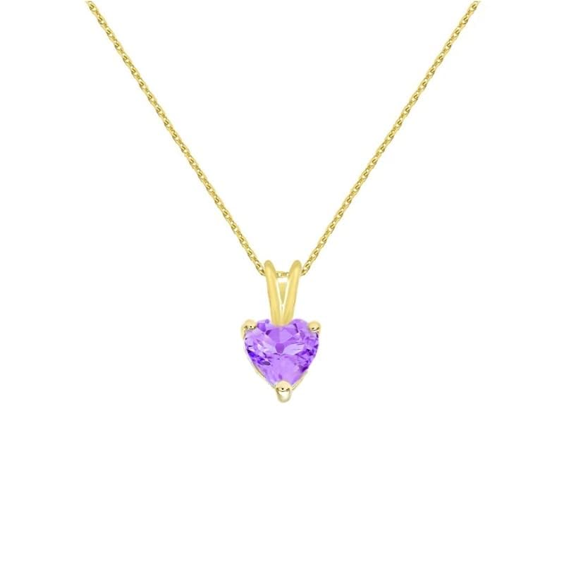 L'Atelier d'Azur collier or jaune améthyste coeur femme