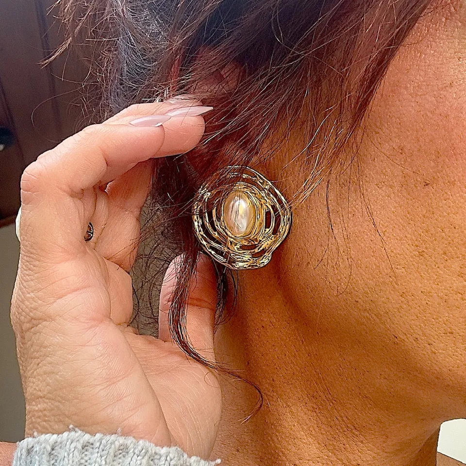 Mad So Creation Perla boucles d'oreilles perle nacrée 3 cm