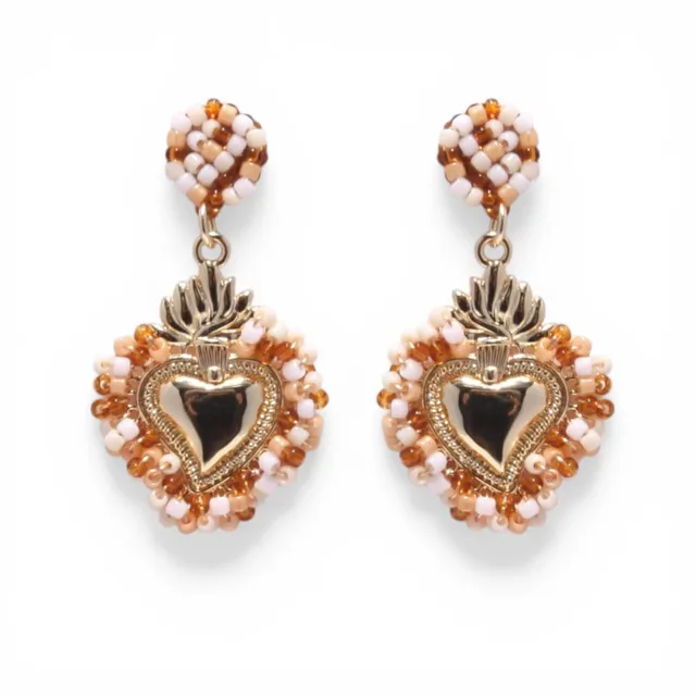 Hypnochic Ex Voto Sacré Rosario boucles d'oreilles coeur