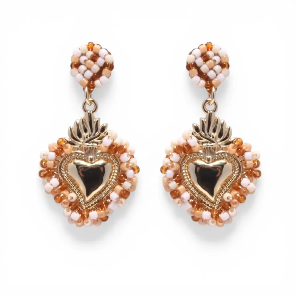 Hypnochic Ex Voto Sacré Rosario boucles d'oreilles coeur