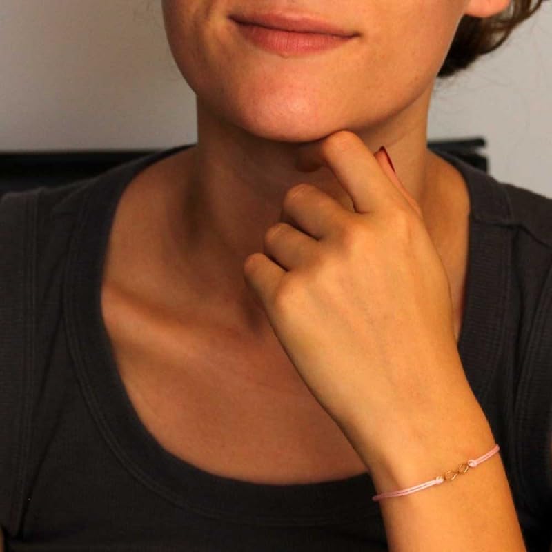 L'Atelier d'Azur Bracelet Infini Or Jaune Cordon Rose Femme