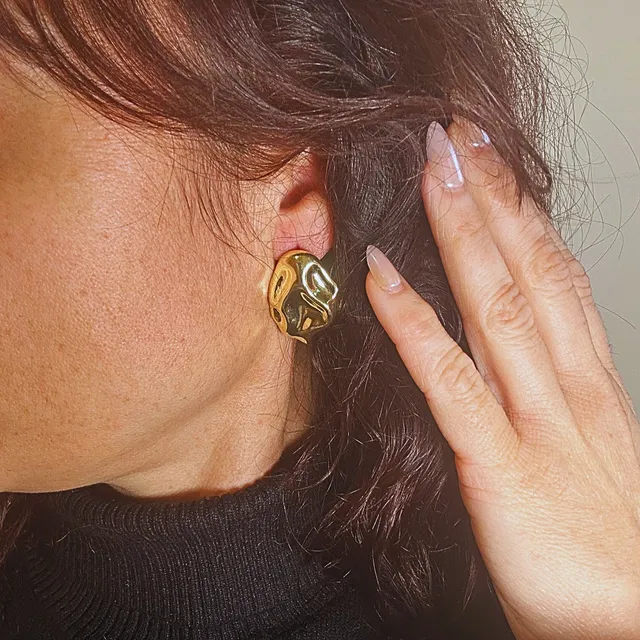 MAD SO CREATION Laure boucles d'oreilles doré texturé