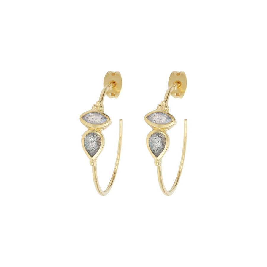 Leticia Ponti Jolène créoles plaqué or labradorite
