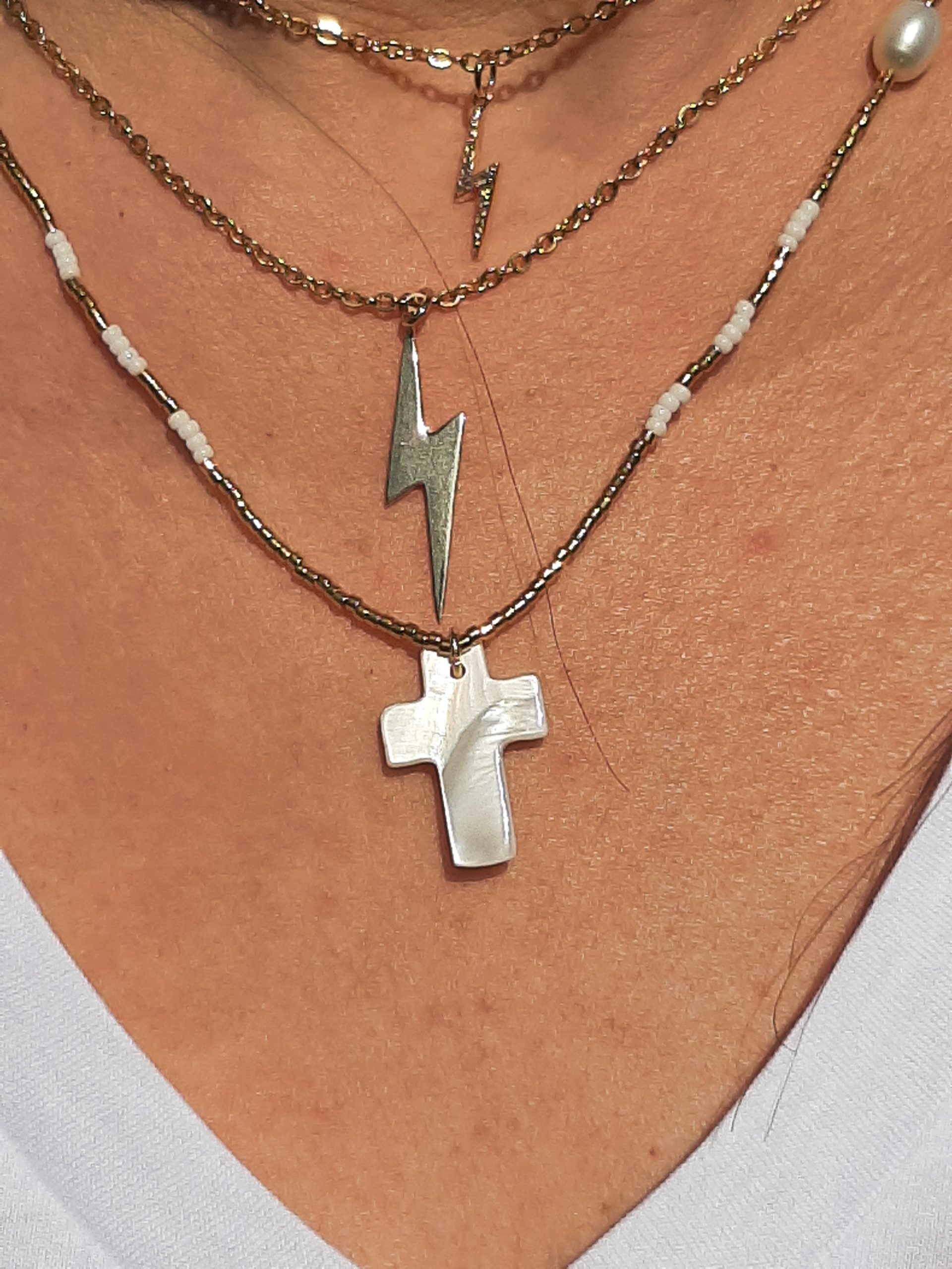 Les Ailes de Gloria Chaîne Flash collier sautoir doré