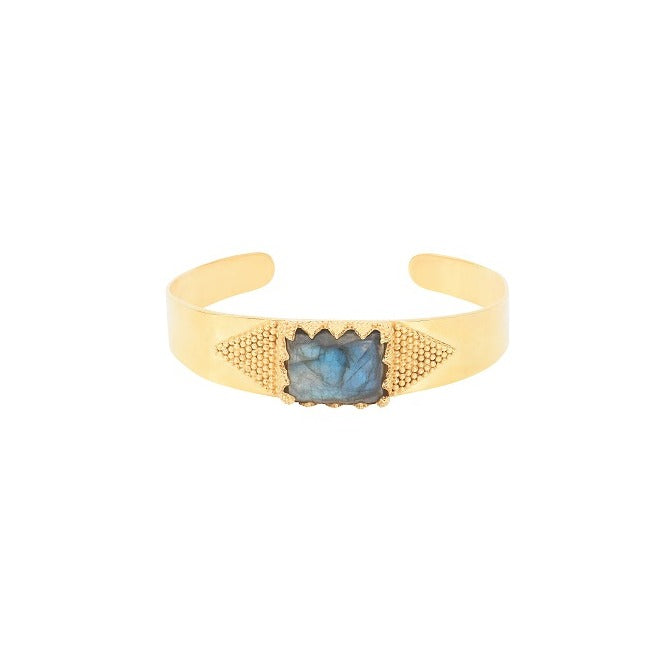 Leticia Ponti Maëlle manchette labradorite plaqué or