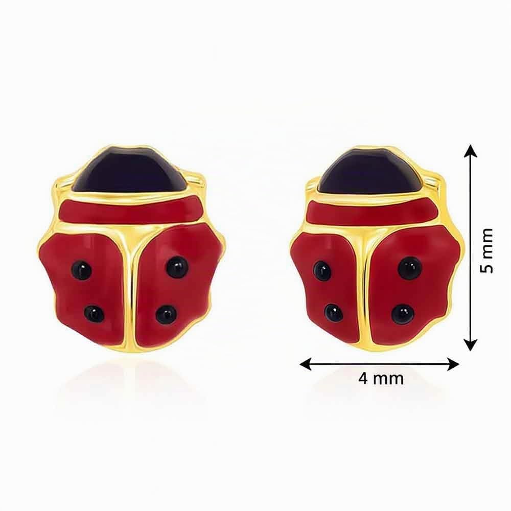 L'Atelier d'Azur Coccinelles Or Jaune Boucles d'oreilles Fille