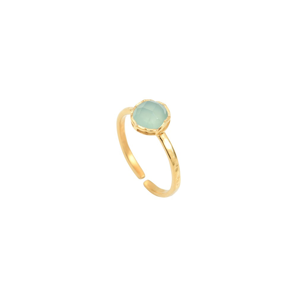 Leticia Ponti Adèle bague calcédoine aqua ajustable