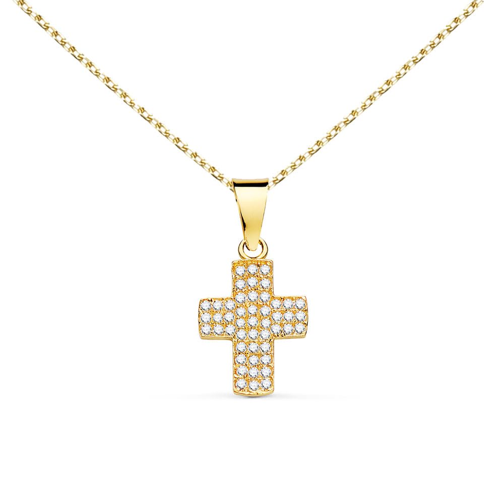 L'Atelier d'Azur Collier Croix Or 18 Carats Zirconiums