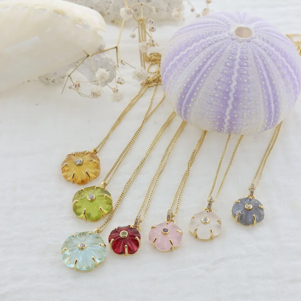 Leticia Ponti Iris Tiny collier citrine plaqué or