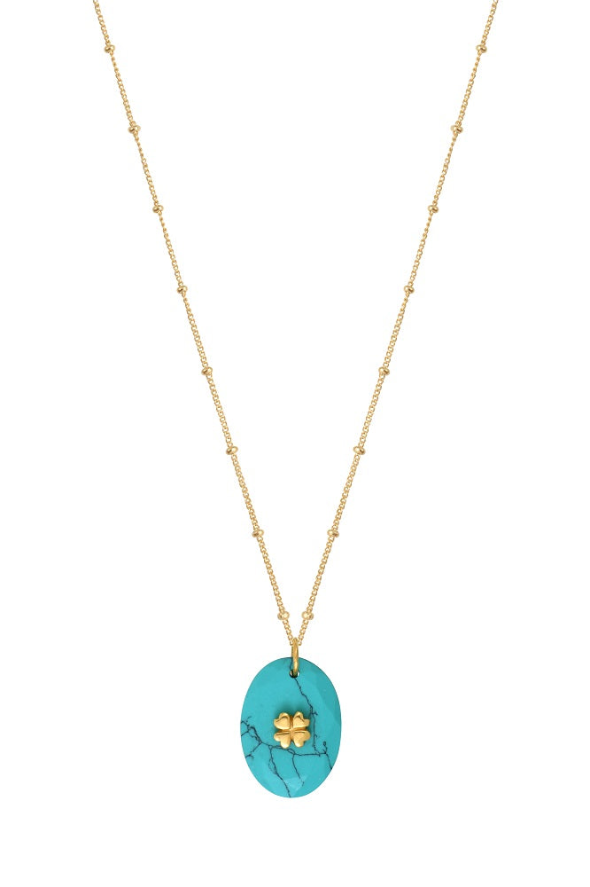 Leticia Ponti Trèfle collier labradorite plaqué or