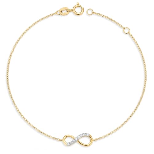 L'Atelier d'Azur Bracelet Infini Or Jaune Zirconiums Femme 18 cm