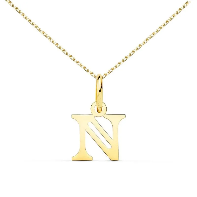 L'Atelier d'Azur Lettre N Or 750 Collier Initiale 45cm
