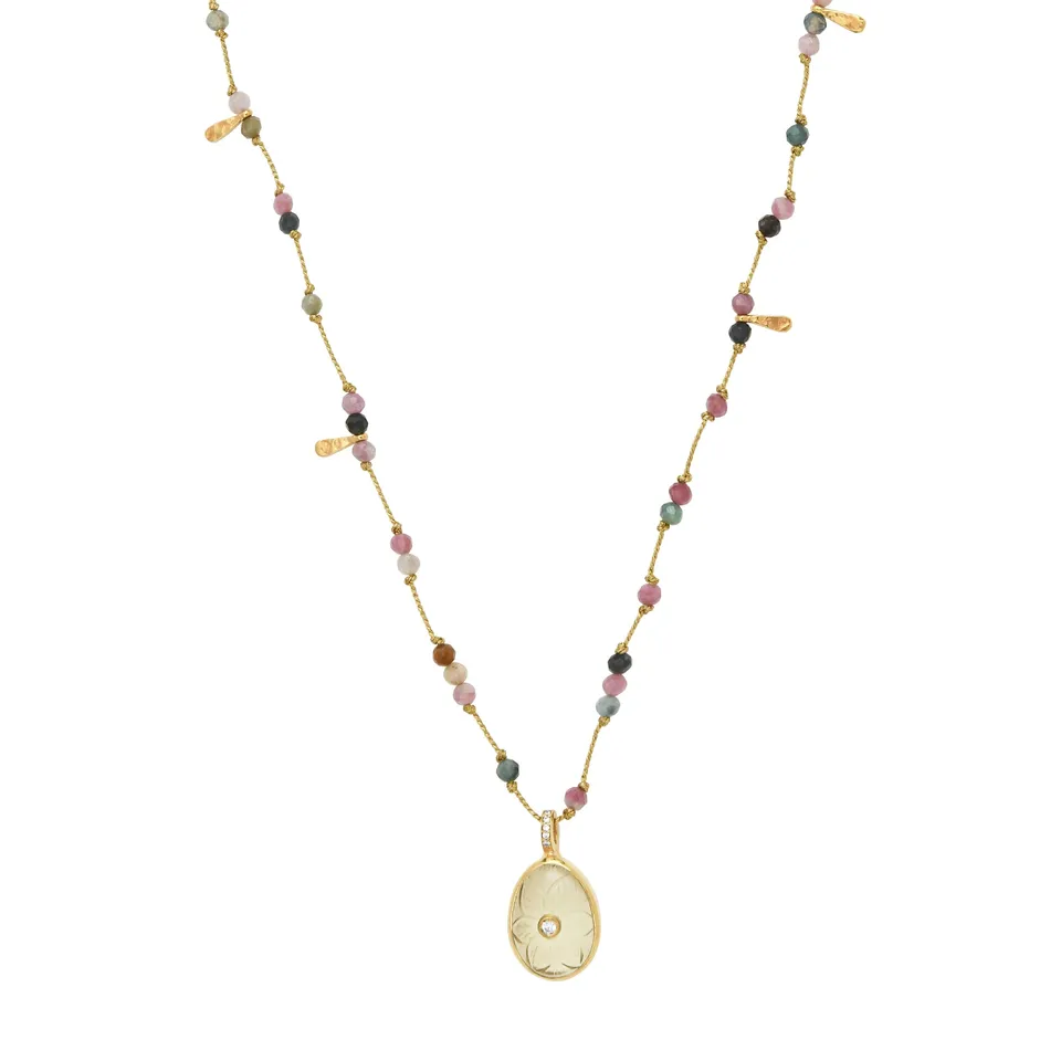 Leticia Ponti Florencia collier fil doré quartz lemon