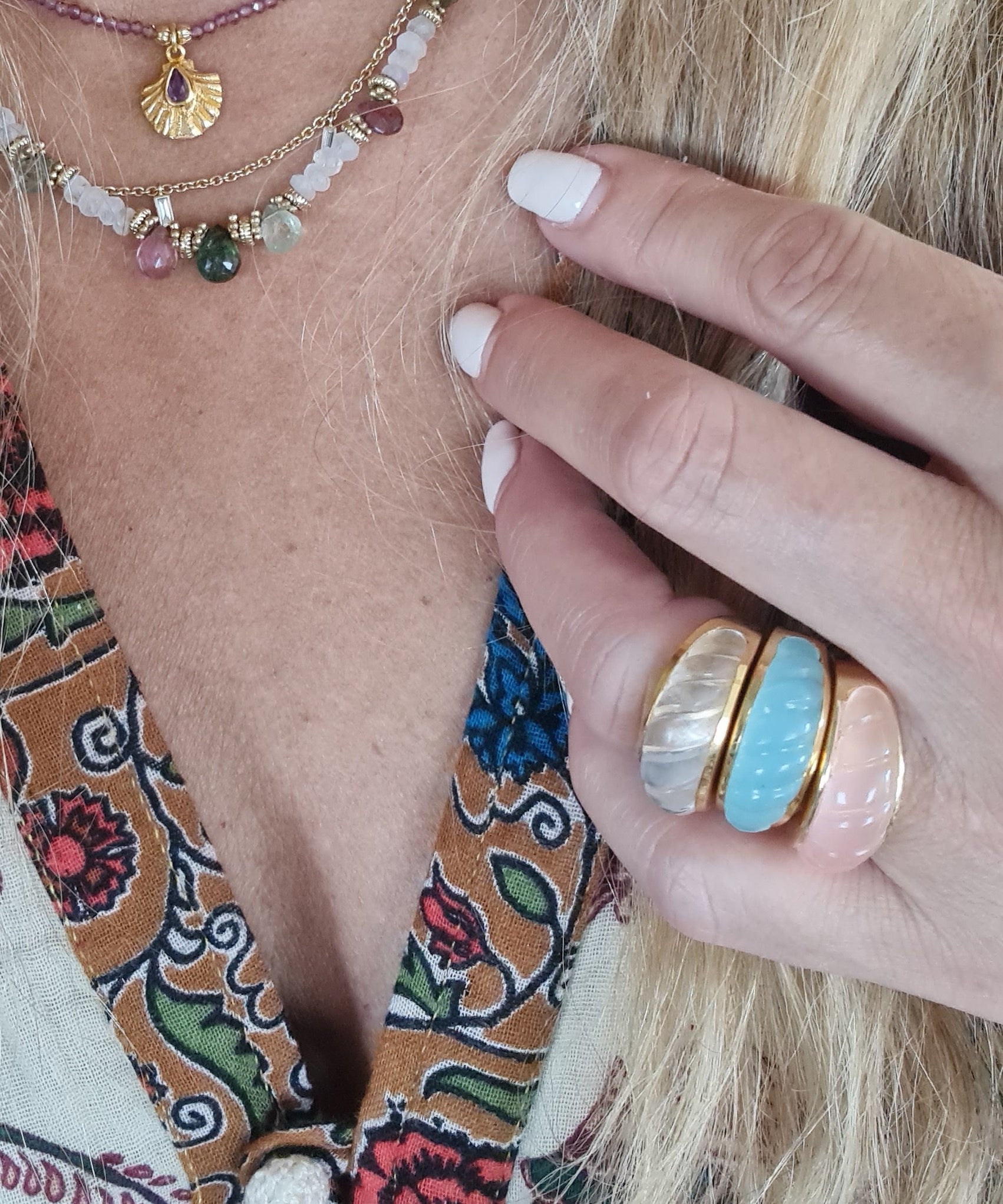 Leticia Ponti Ana bague cristal 52 plaqué or