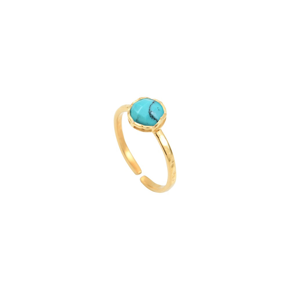 Leticia Ponti Adèle bague calcédoine aqua ajustable