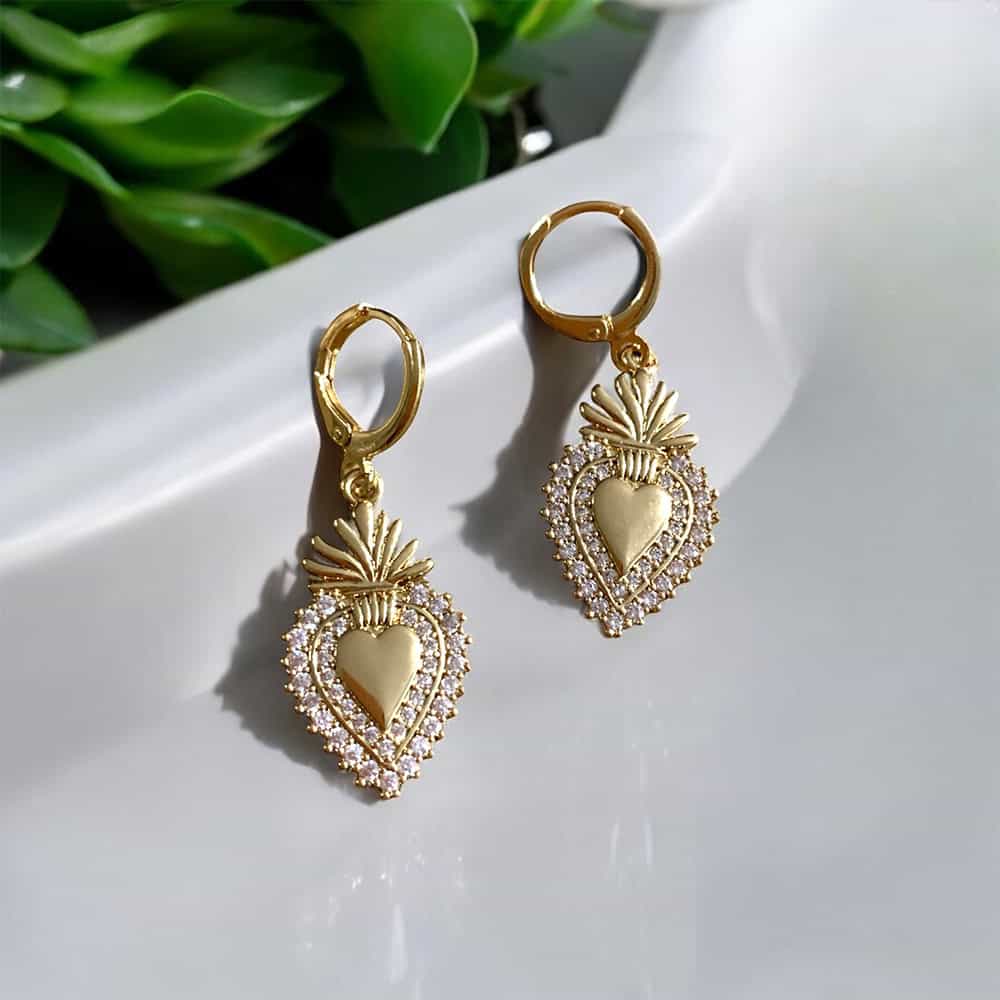 HYPNOCHIC Baby Ex Voto boucles oreilles cœur doré