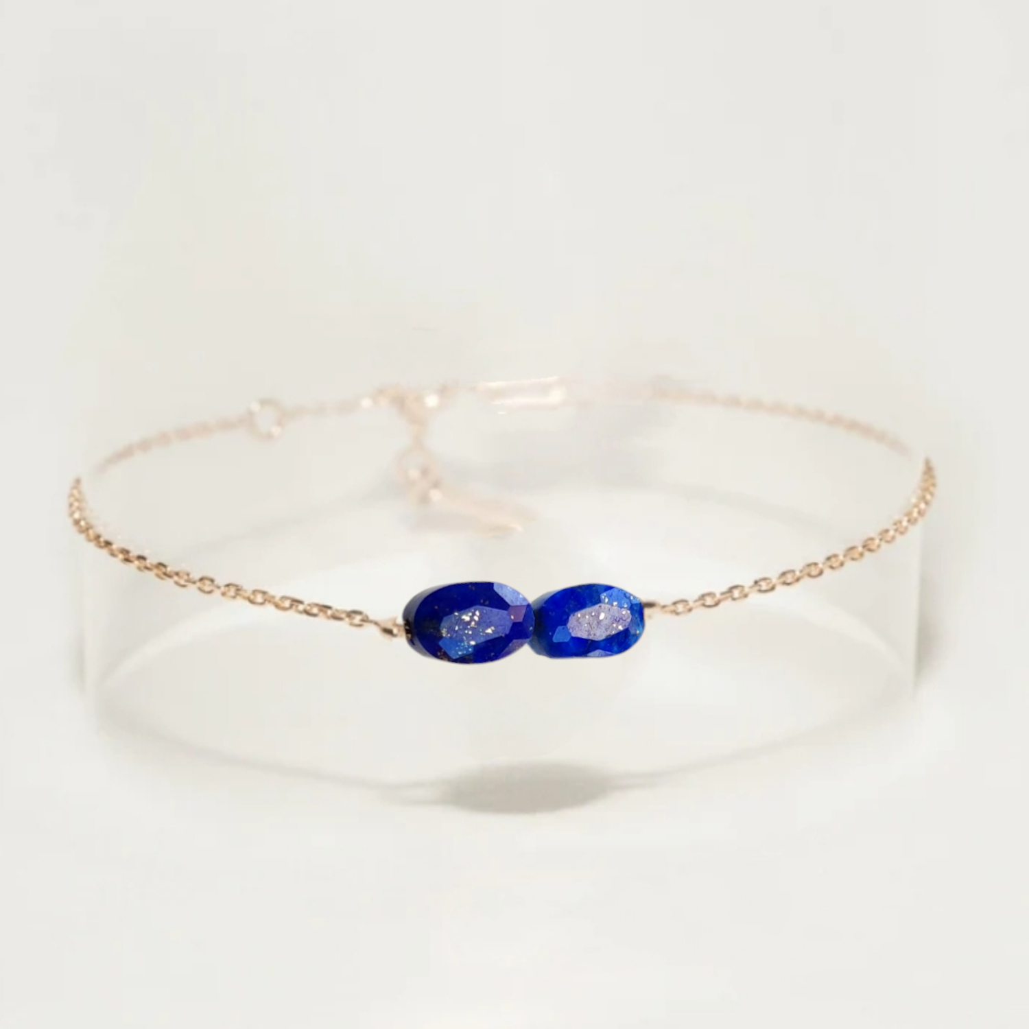 Ô PLUM Bracelet double Lapis Lazuli bracelet plaqué or pierre bleue