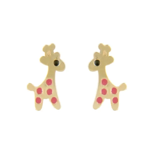 L'Atelier d'Azur Boucles Girafes or jaune enfant puces
