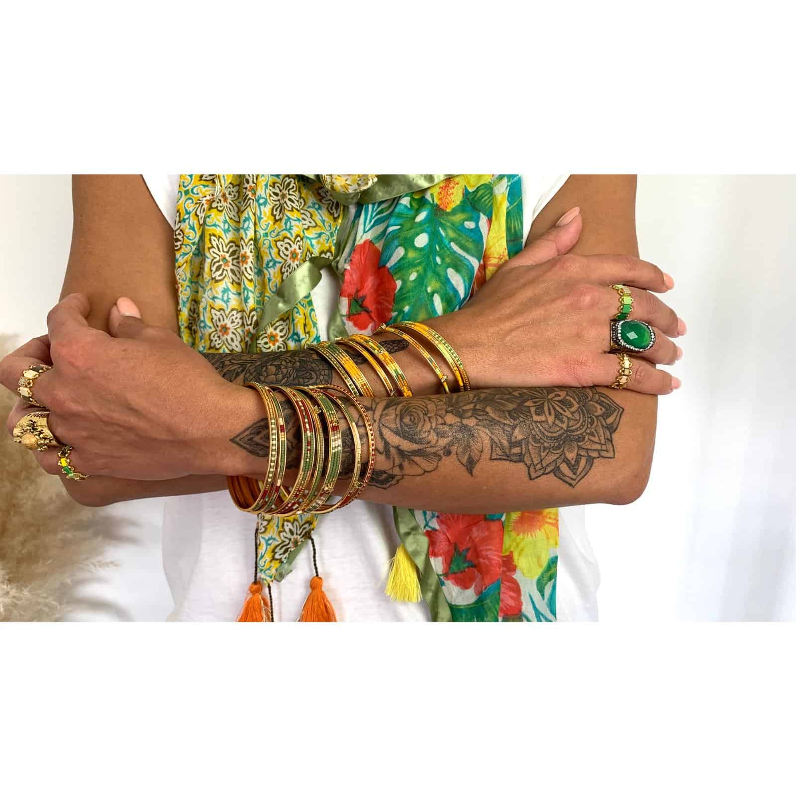 Hypnochic Symbols set 7 bracelets joncs dorés Miyuki