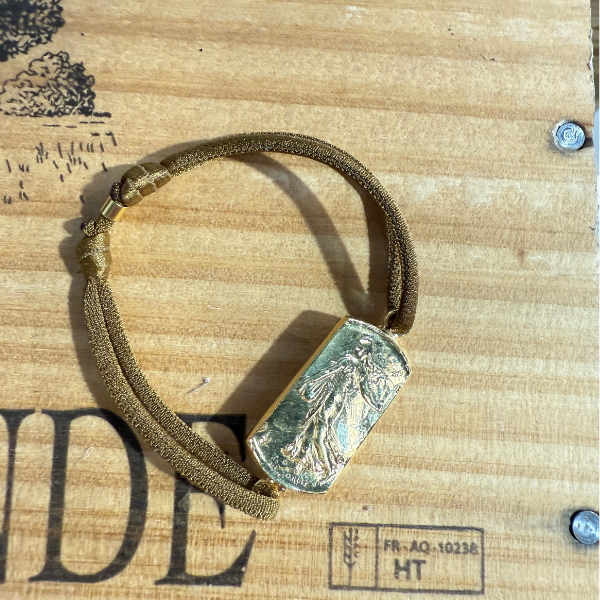 Le P’tit Franc Oscar bracelet 5 francs cordon ajustable