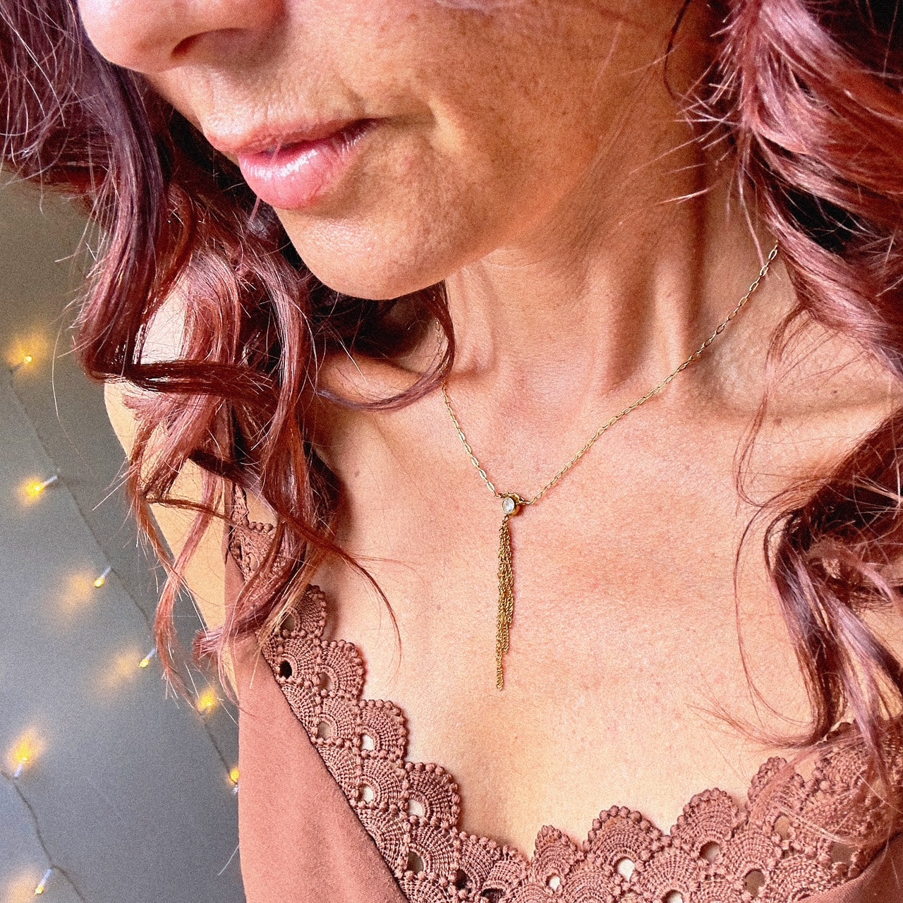 MAD SO CREATION Y Monroe collier fin zircon 43 cm